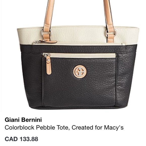 Large Colourblock Laser Cut Leather Market Tote Black/White Giani Bernini - Picture 8 of 8